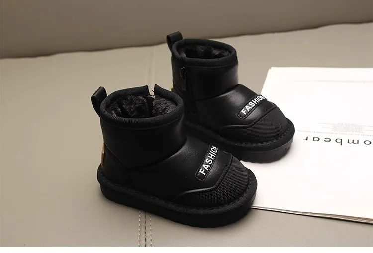 Bottes de neige pour enfants, nouvelle collection hiver 2025, courtes chevilles, Happysteps, antidérapantes, épaisses, en peluche, en caoutchouc, pour tout-petits, pour garçons_voghion.com