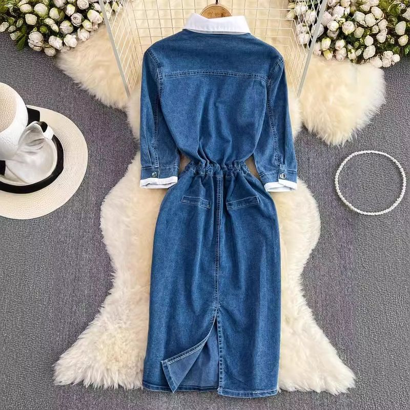 Women's spring and autumn new version of the mid-length shirt dress_voghion.com