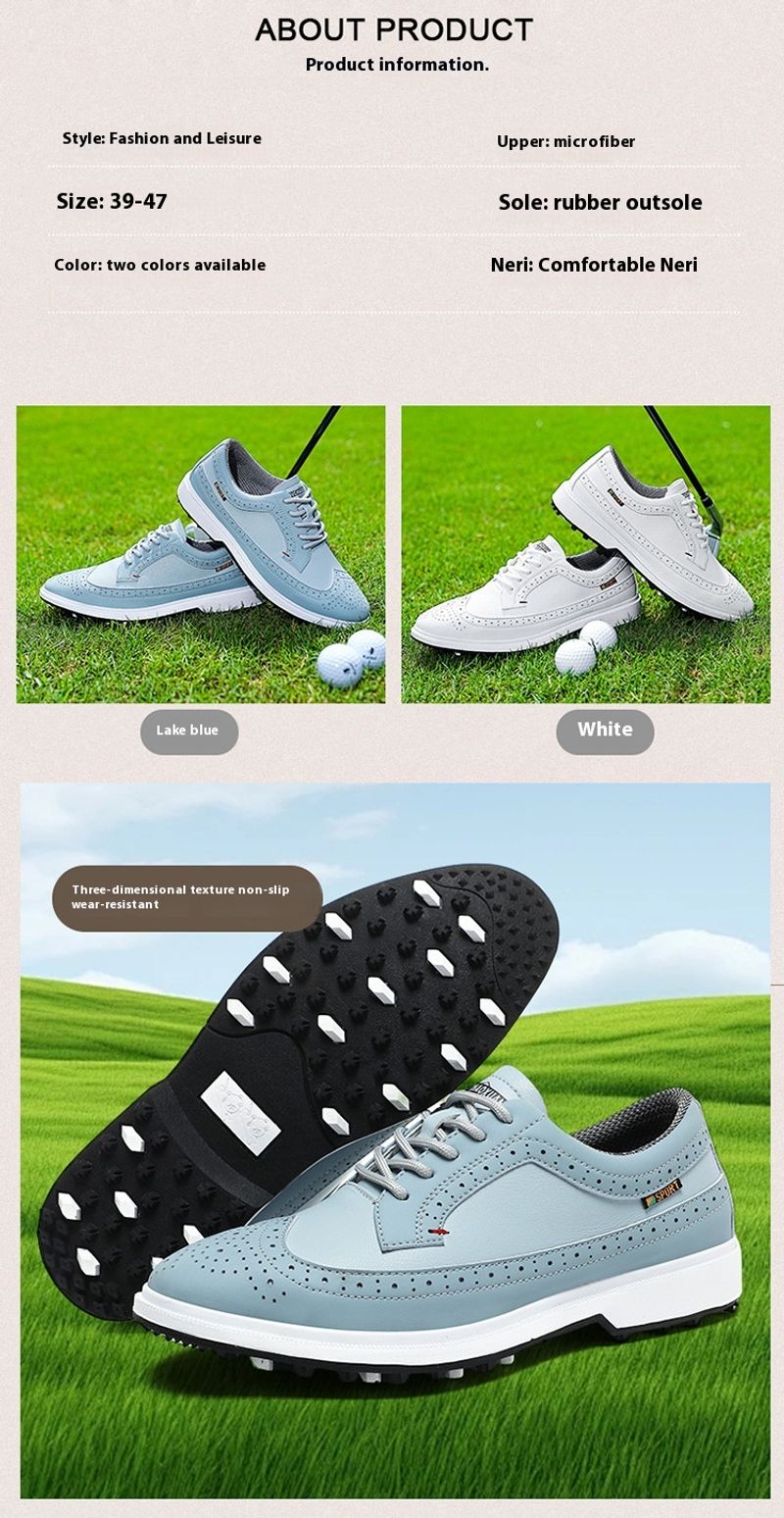Baskets de golf décontractées de grande taille de style britannique, chaussures légères et portables pour hommes_voghion.com