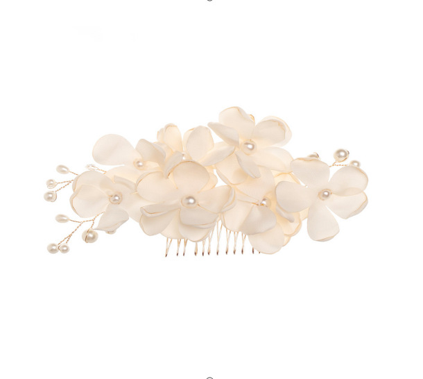 Pettine per capelli con perle in tessuto fiore rosso da sposa coreano accessori da sposa transfrontalieri copricapo accessori per capelli lotto pettine_voghion.com