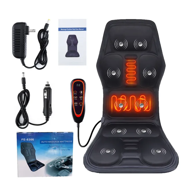 Elektrische massage stoel kussen zitkussen schouder rug taille massage apparaat vibratie 9-niveau warmte auto kantoor lenden nekpijn_voghion.com