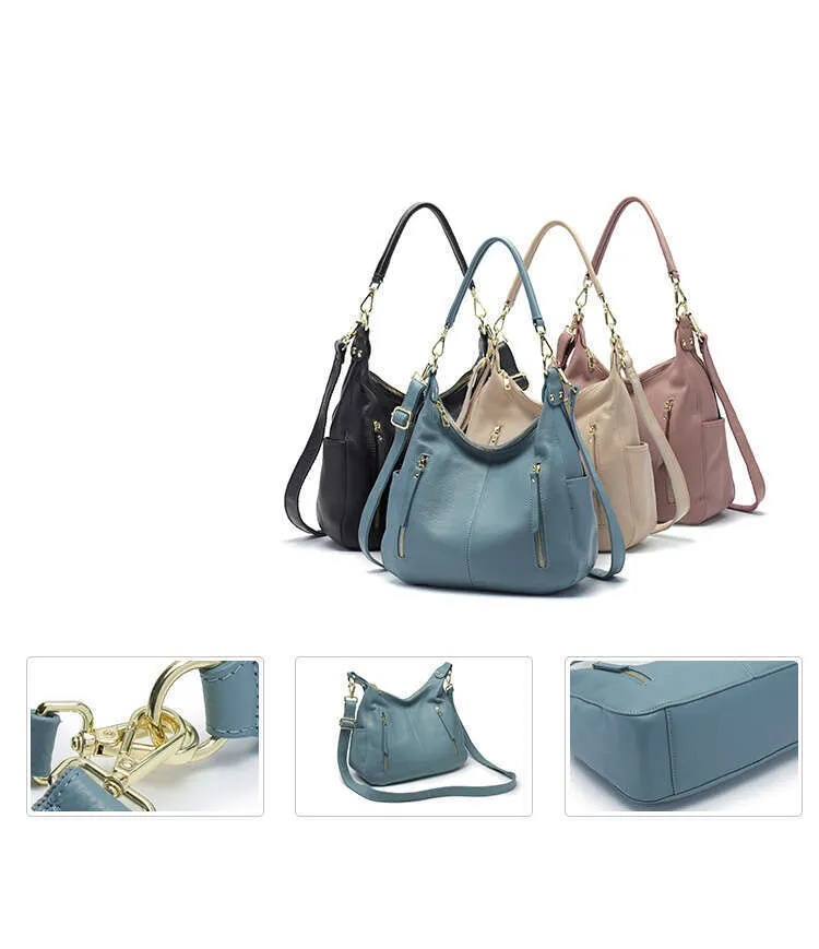 Zency Borsa a mano in vera pelle morbida di alta qualità, grande capacità, da donna, hobo, elegante, classica, a tracolla_voghion.com