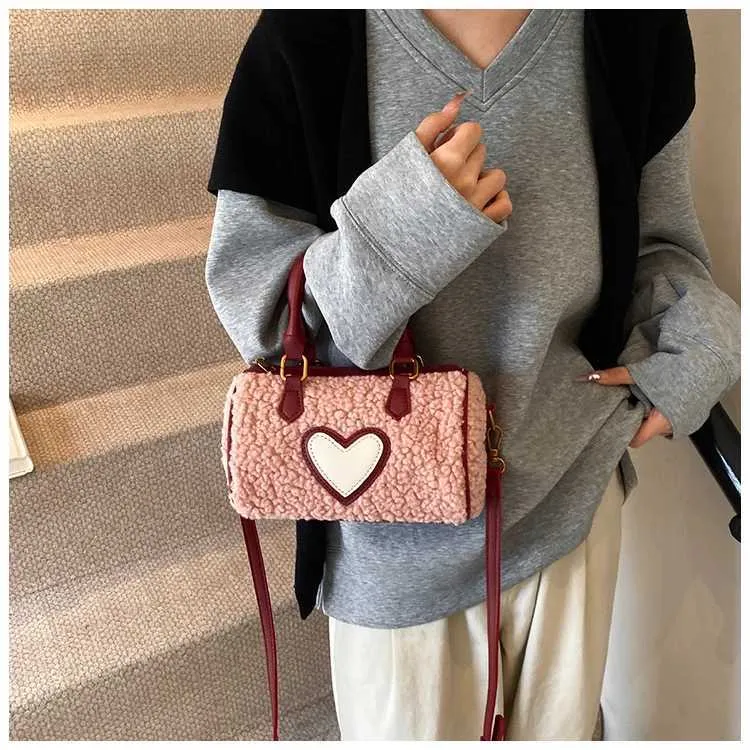Pluche handtas dames winter warm zachte schoudertas crossbody tas_voghion.com