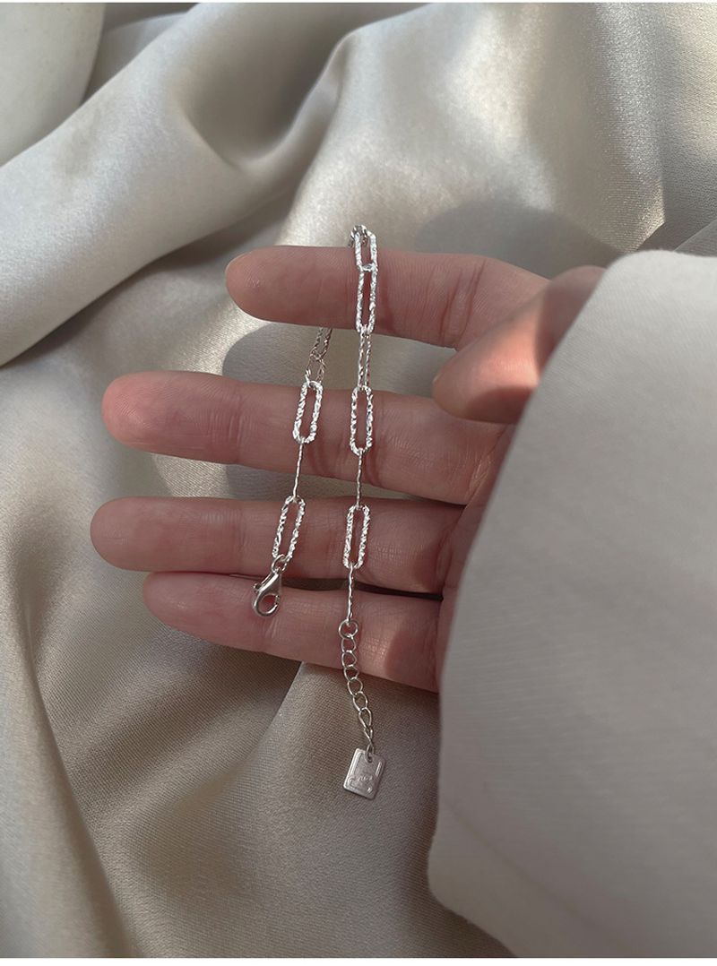 Quadratisches Auto Wer schimmert Sier weiblicher Handschmuck Kreatives Nischendesign Persönlichkeitsarmband_voghion.com