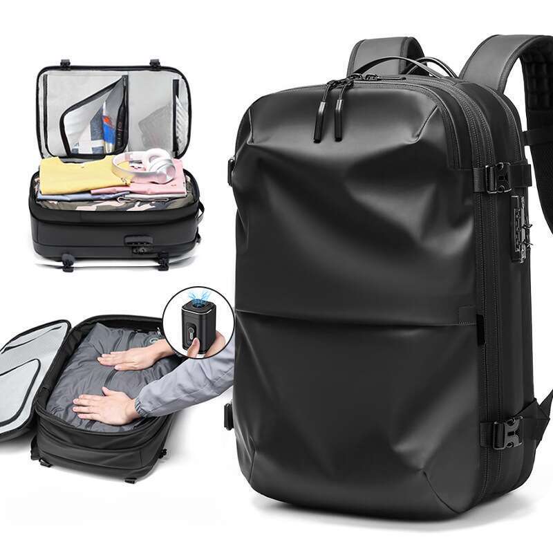 Men's Multifunctional Travel Bag Vacuum Compression Waterproof Business New Computer Backpack With Large Capacity_voghion.com