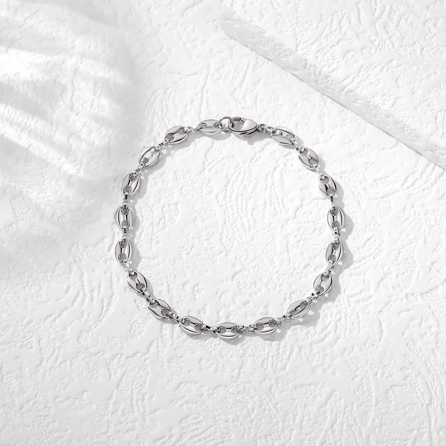 Collar de cadena con eslabones grano de café chapado en oro mujer_voghion.com