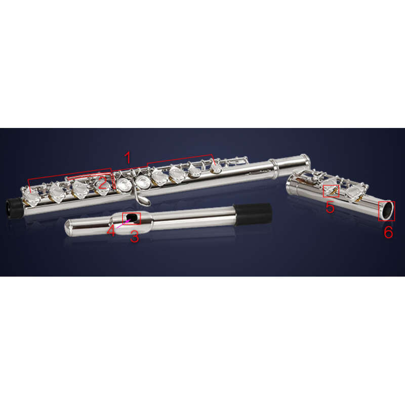 16 găuri E-cheie C cheie nichelat celule închise Western C-tail argintiu cupru flaut instrument de învățare a cânta_voghion.com