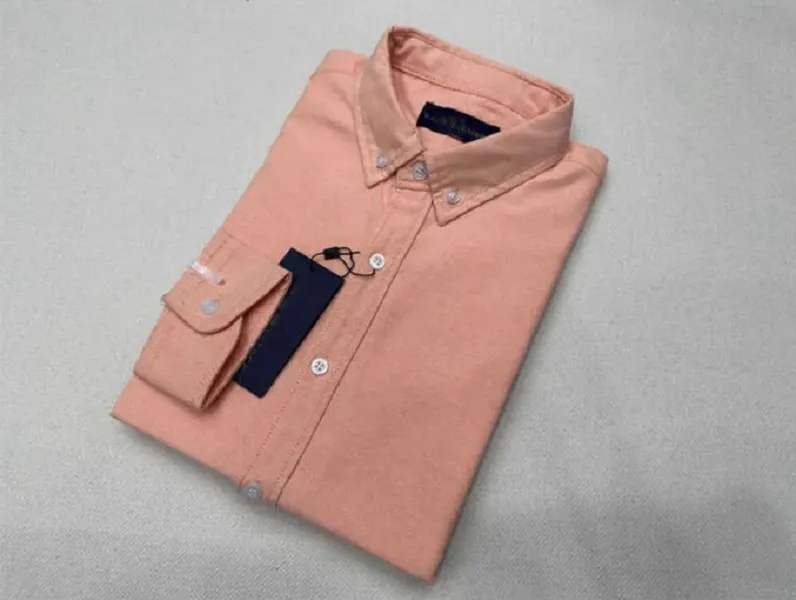 2024 Cămașă lungă bărbătească polo cu mânecă casual pentru primăvară și toamnă, bumbac Oxford, fără călcat, slim, formală, de înaltă calitate, Leeve Pring_voghion.com