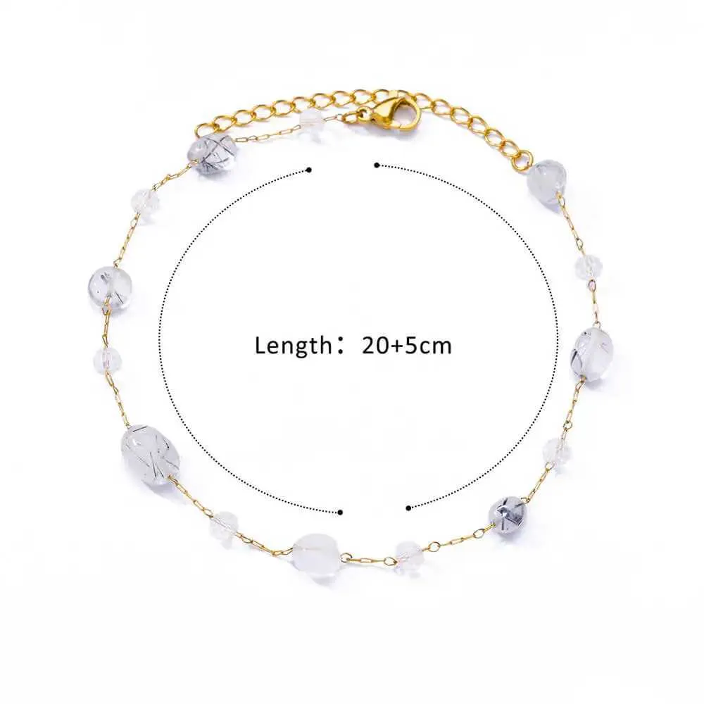 Charm Armbänder Weiß Opal Stein Fußkettchen Für Frauen Gold Farbe Edelstahl Fußkettchen Armband Neue Sommer Strand_voghion.com
