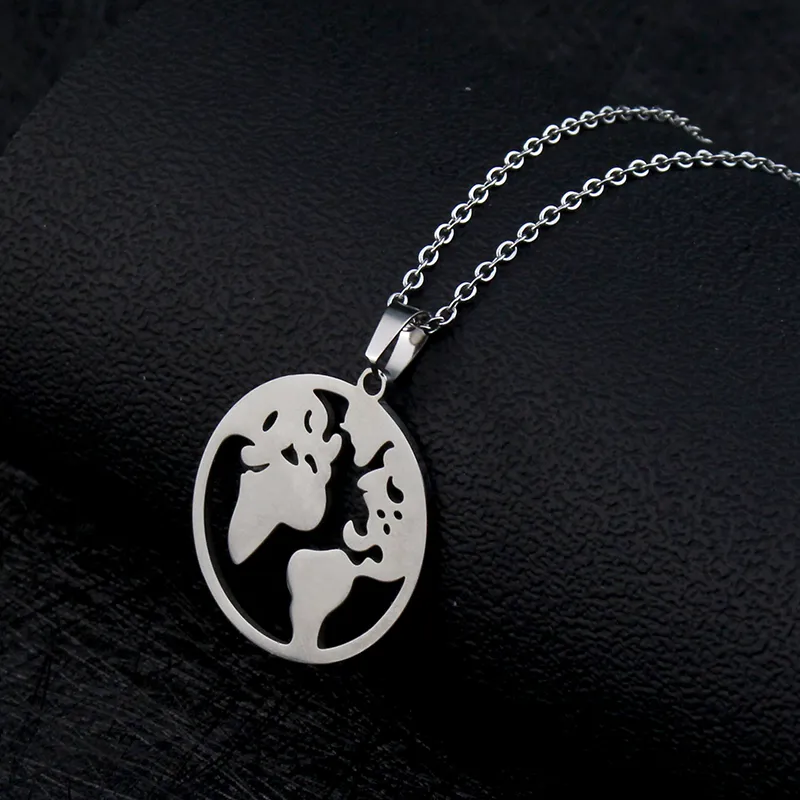 Colliers pendentifs créatifs Globe Charm Boho Jewelry Earth Travel pour femmes et hommes Cadeaux Collier cadeau d'anniversaire_voghion.com