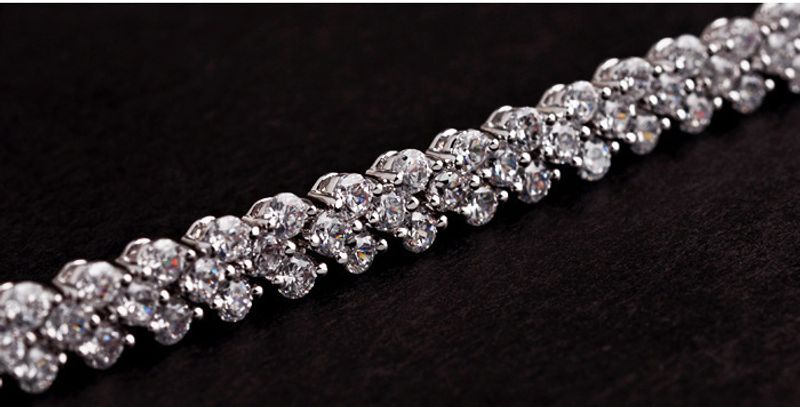 Light And Minimalist Roman Women's Zircon Crystal New Style Bracelet Set With Dia Fashion Jewelry_voghion.com