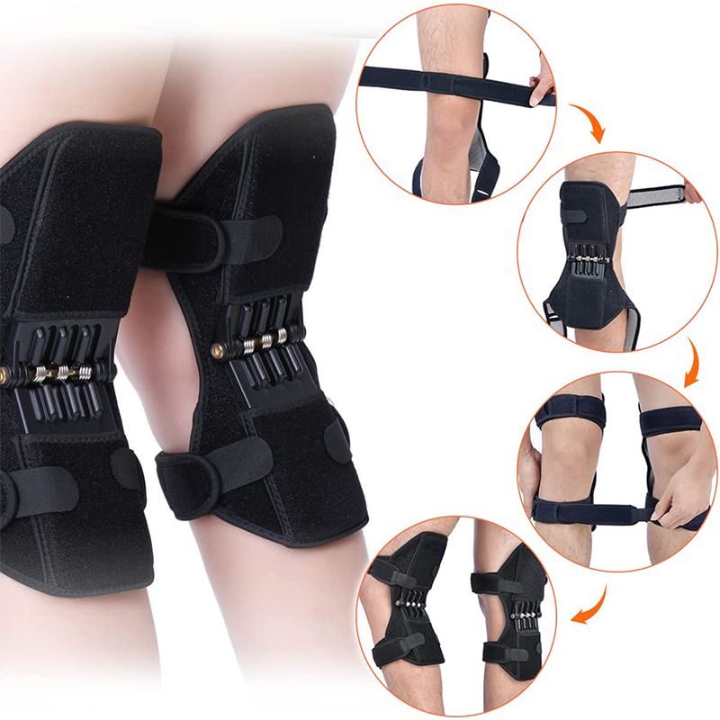 Protection Booster Power Adjustable Knee Pad Support Brace Lift Joint Powerful Rebound Spr Force for Gym Runn_voghion.com