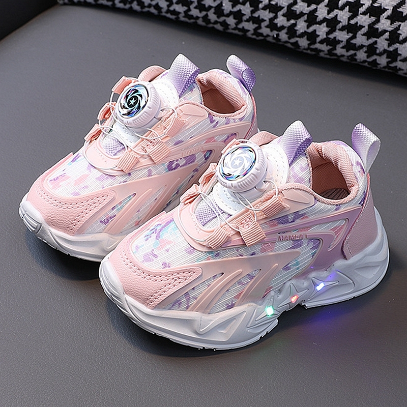 SHLIANG New Boys and Girls Light Up Clunky Sneaker Small and Medium-sized Children's Soft Soled Baby Shoes S048B