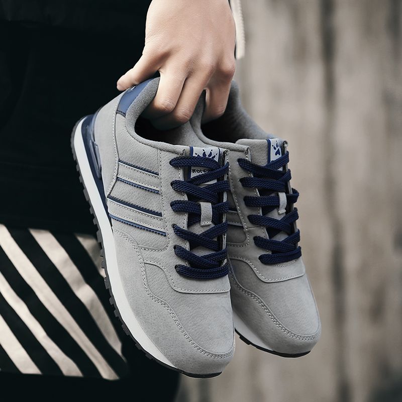 Scarpe da ginnastica leggere casual da uomo in pelle artificiale, con lacci, traspiranti, da esterno, sapato_voghion.com