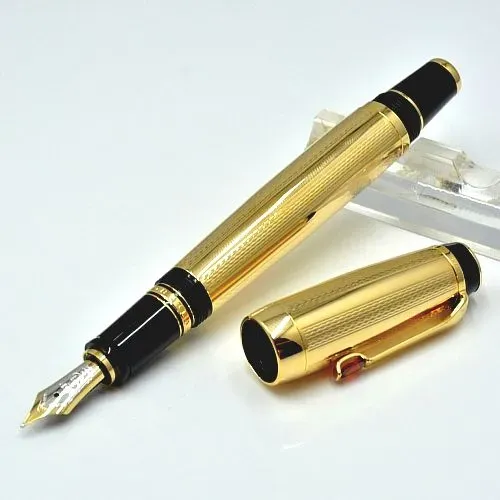 wholesale Wholesale Top High Quality Writing Pen Golden Silver Wave Point Design Rollerball Fountain Pens Office School Supplies With Diamond And_voghion.com