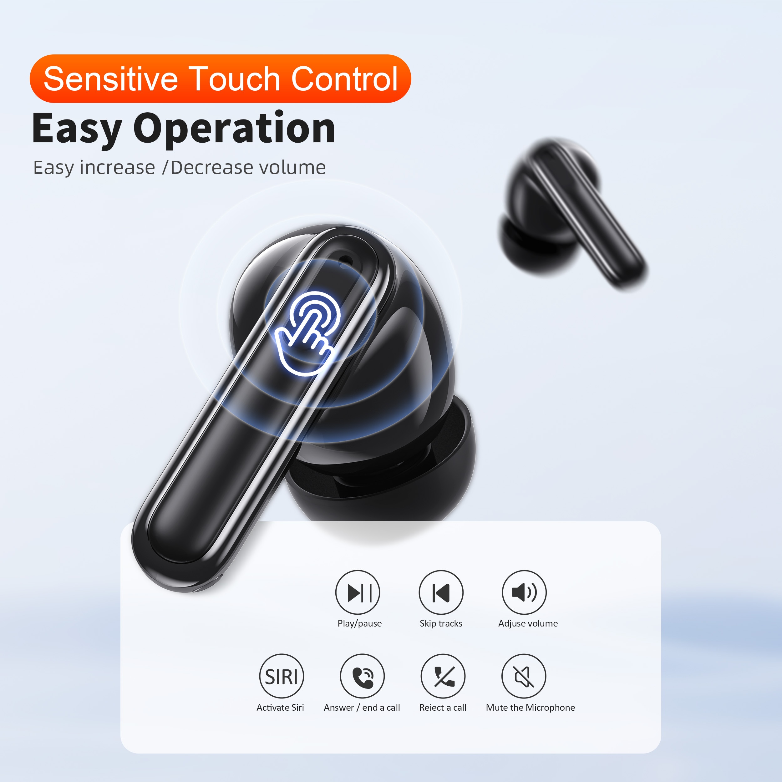 Qere e50 bluetooth høretelefoner, trådløse hifi in-ear hørebøffer_voghion.com