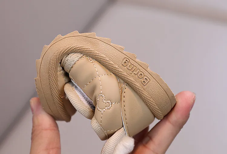 Stivali da neve invernali caldi e antiscivolo per bambini e bambine, con velcro, Happysteps, scarpe con cartoni animati e conigli, taglie da 1 a 6 anni_voghion.com