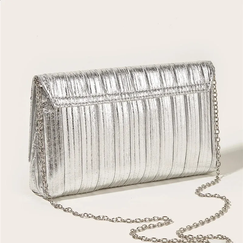 Gold Sequins Evening Clutch for Women 2024 Fashion Party Purse Ladies Chain Shoulder Crossbody Wedding Bags 240830_voghion.com