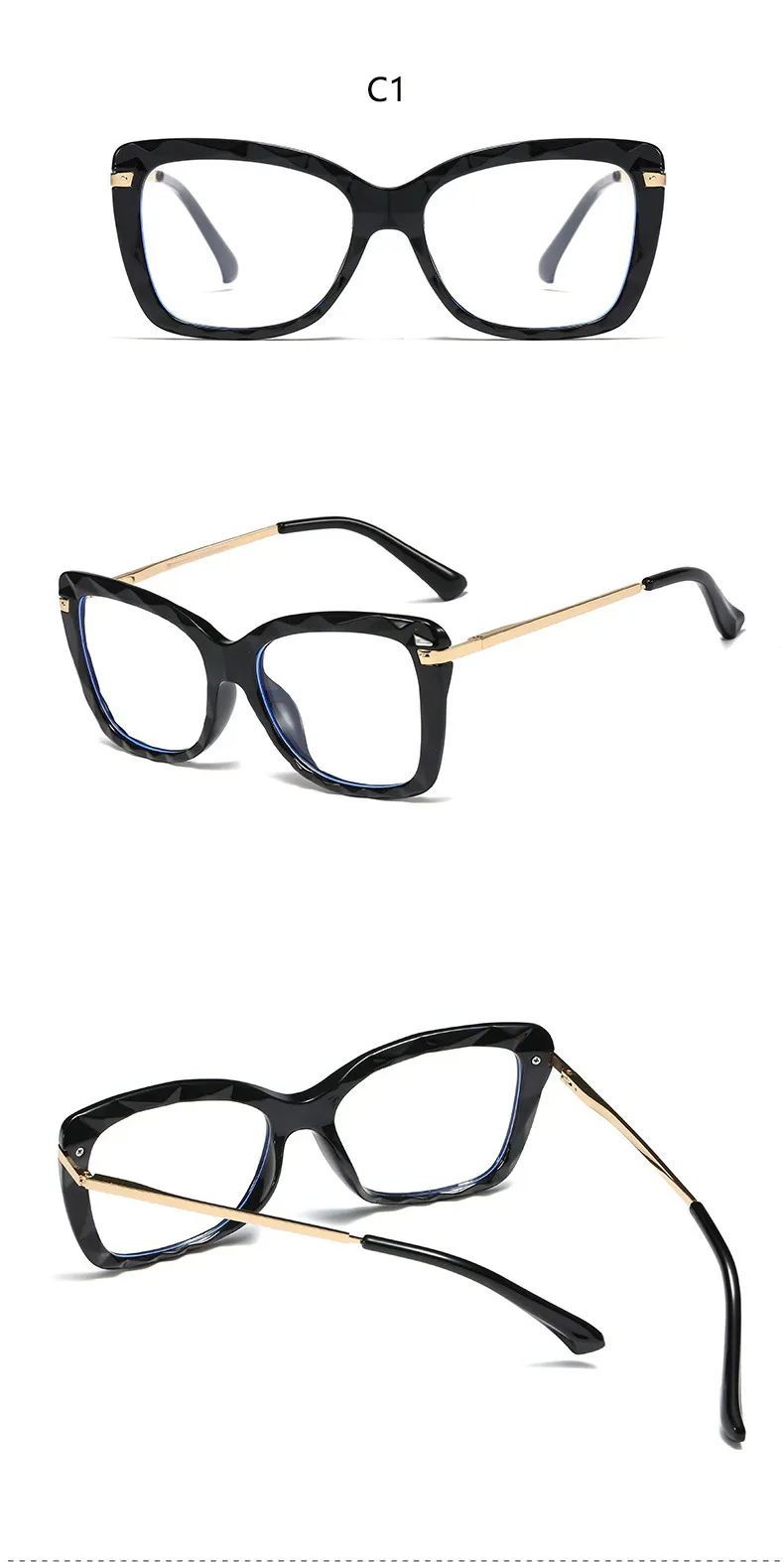 Sunglasses Female Reading Magnifying Glasses Transparent Square Frame Brand Designer Computer Anti-fatigue Presbyopia_voghion.com