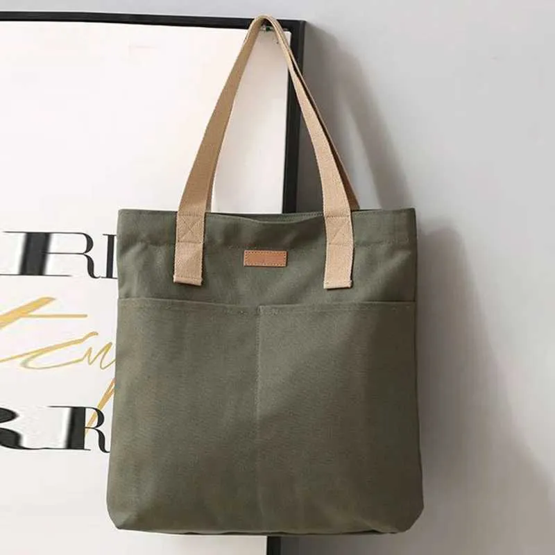Canvas Tote Bag Women's Shoulder Bag Premium Sensory Handbag_voghion.com