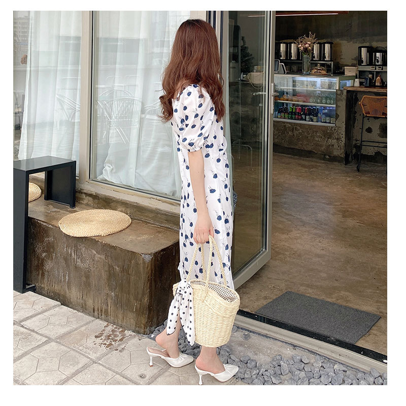 Korean style new straw woven bag women's fashion silk scarf summer straw woven bag hand-held seaside holiday handbag_voghion.com