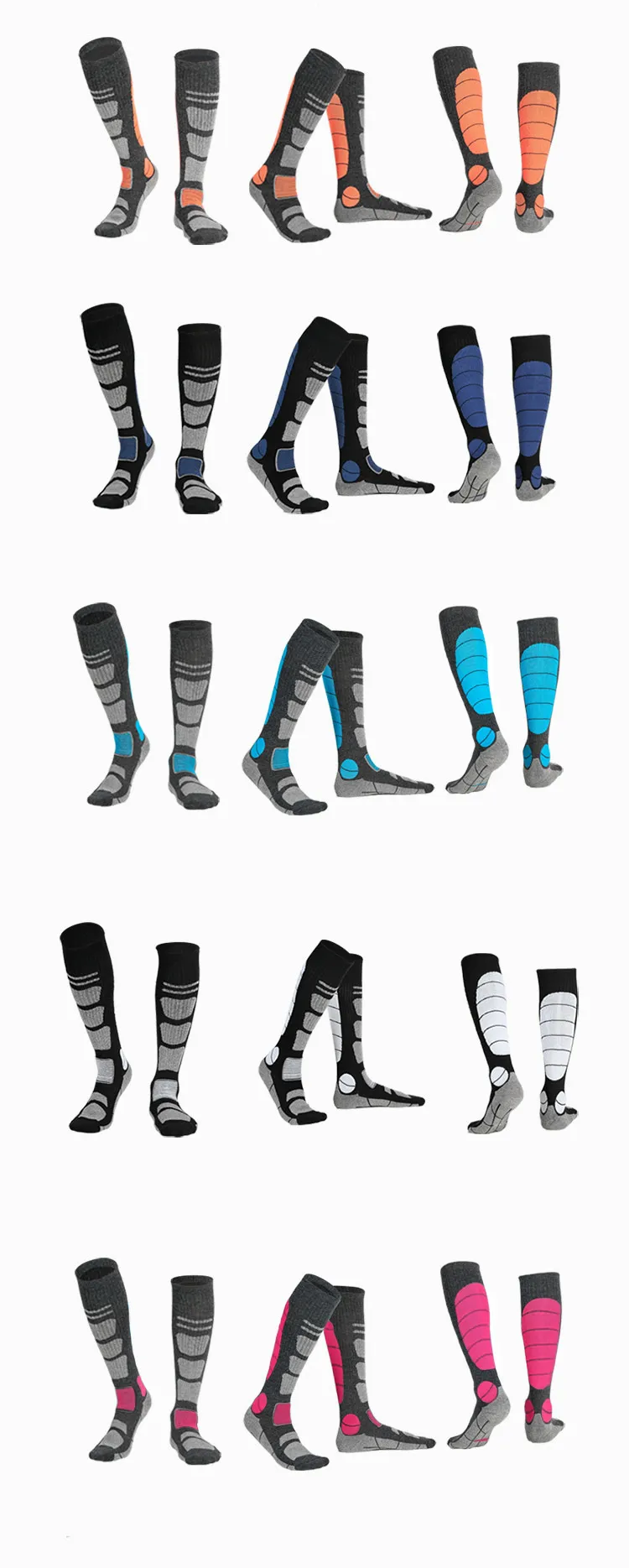 Calcetines de esquí de lana merino para hombre, para deportes de invierno, snowboard, ciclismo, senderismo, esquí, calcetines térmicos hasta la rodilla para hombre y mujer 230322_voghion.com