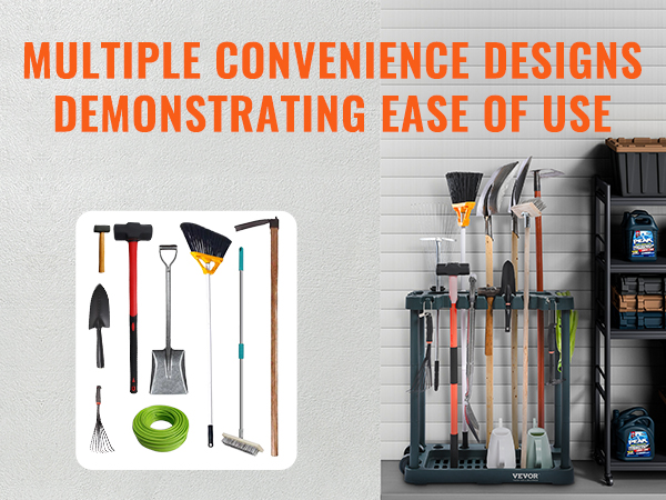 Long-Handled Garden Tower Garage Tool/Rake/Bro Storage, 10 Yard And Tool Hold For Rack Organization Organizer, Tool Slots,_voghion.com