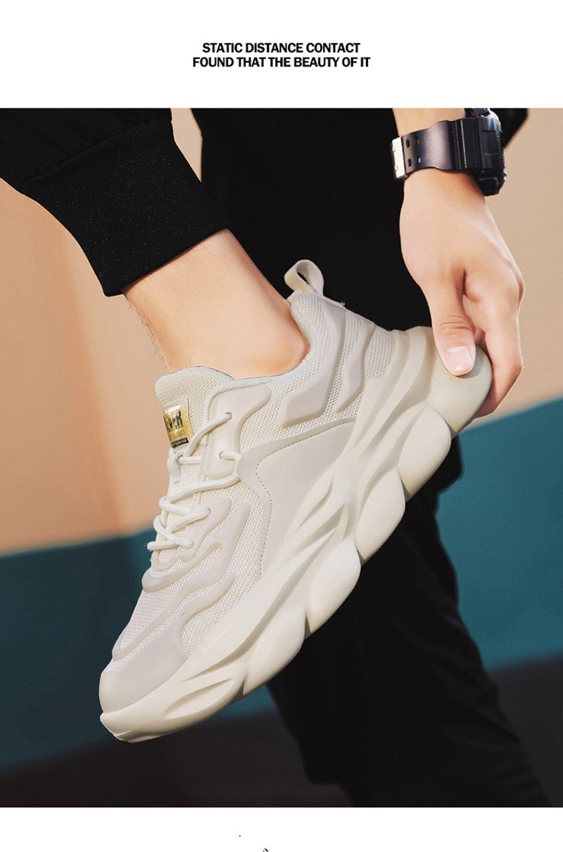 New Versatile Spring Casual Running Sneakers Breathable Men's Lightweight Platform Heightening Trendy Dad Shoes_voghion.com