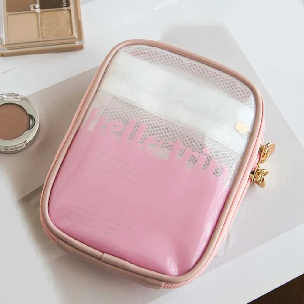 Portable Transparent Reesorganisator Mini Séiss Make-up Reißverschluss Toilette Späicherbeutel Y241023_voghion.com