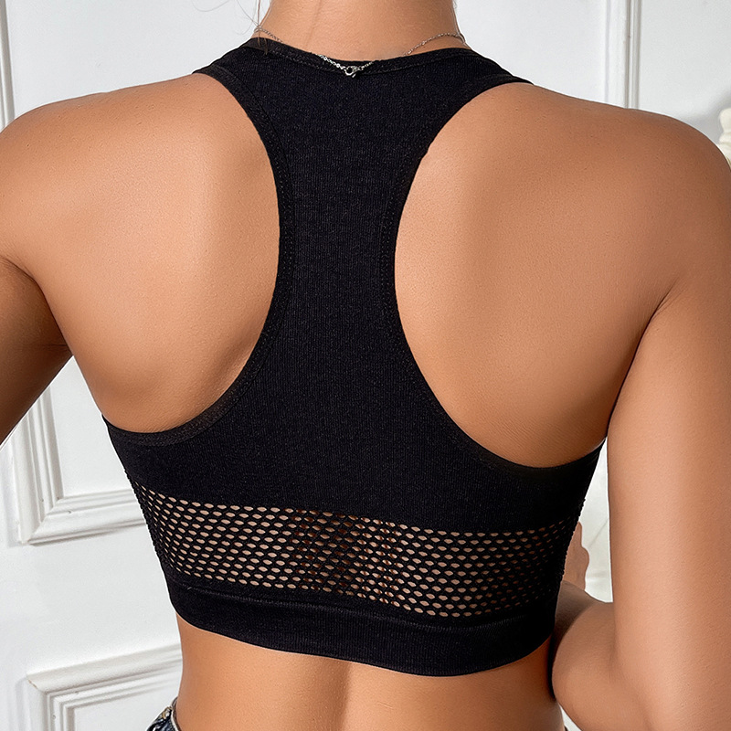 Soutien-gorge intégré avec gilet de sport évidé et sexy sans piste_voghion.com