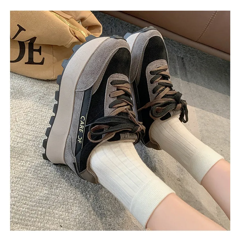 Matsuke Heel Semelle épaisse Mesh Respirant Sport Confortable Léger Polyvalent À La Mode Femmes Casual Dad Chaussures_voghion.com