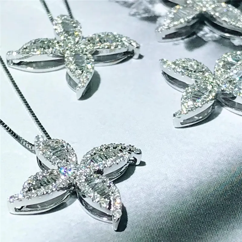 Colliers pendentifs Nouveau collier délicat pour femme avec zircone cubique blanche Design chic Bijoux de déclaration pour femme pour fête de mariage_voghion.com