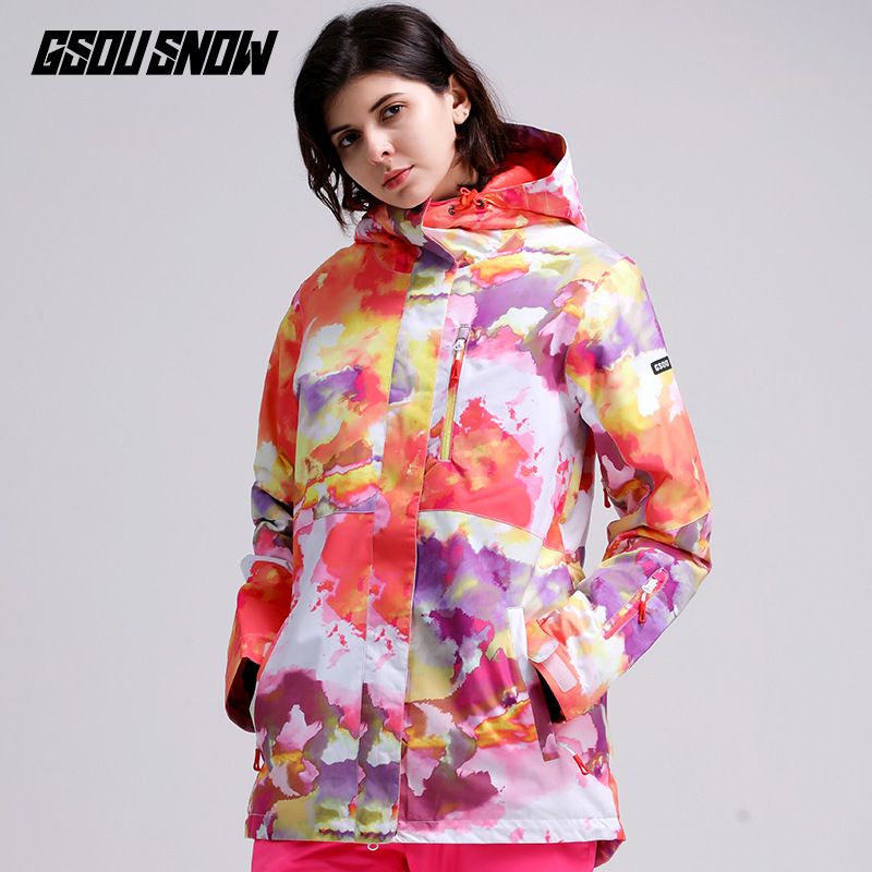 Women's ski windproof waterproof clip cotton warm outdoor camouflage plus size snow jacket_voghion.com