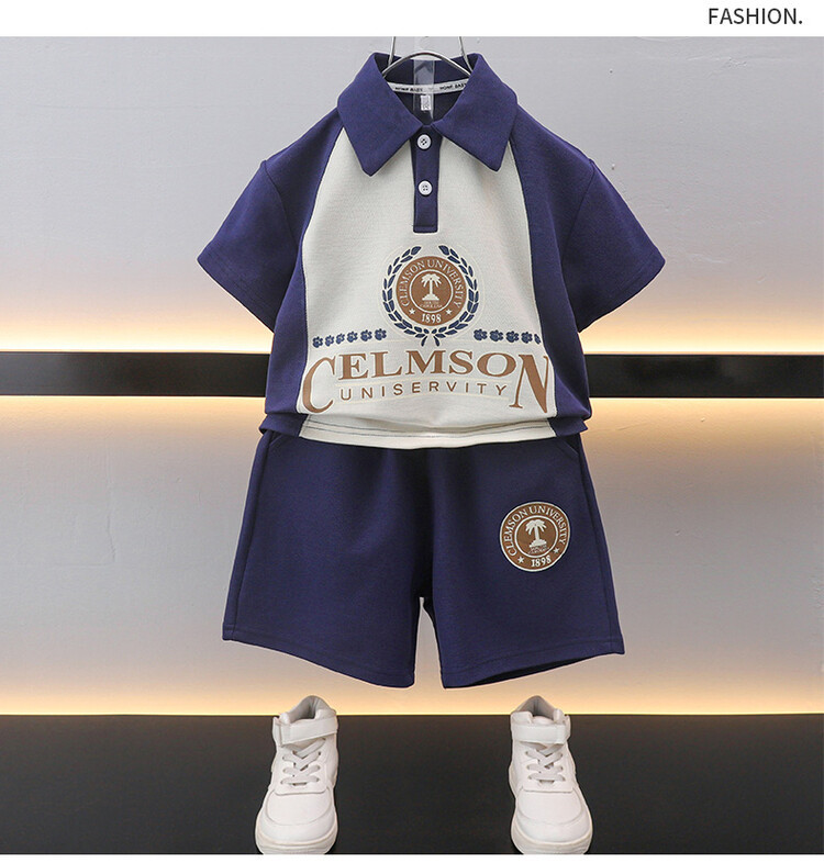 Mother&Kids guttesommer-polo-skjortesett for barn, pene, avslappede, trendy barneklær_voghion.com