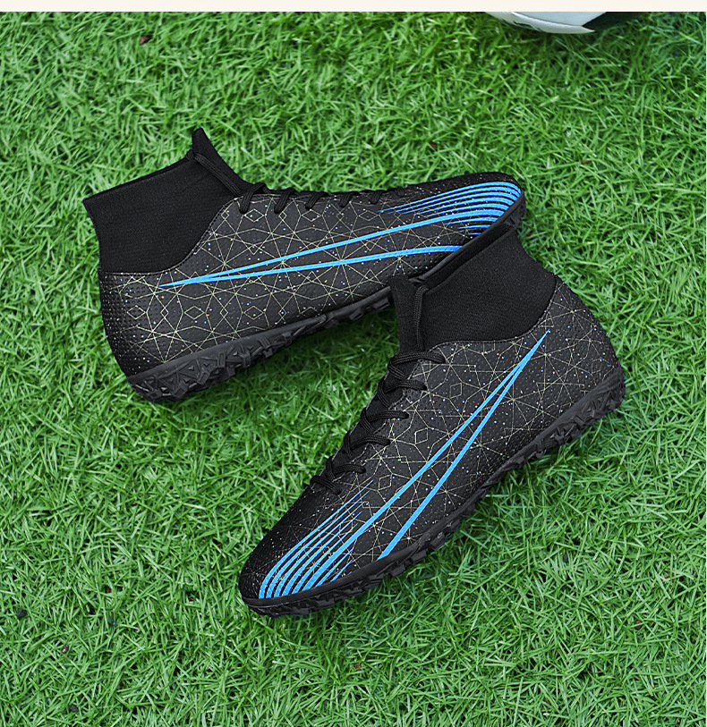 Soccer Shoes Football Shoes High Top Youth Primary And Secondary School Students Training Shoes AG Long Nail Broken Nail Rubber Nail Football Shoes_voghion.com