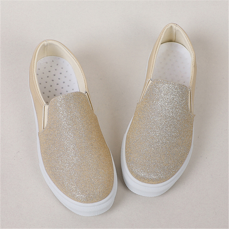 Damenmode große Größe Spleißen Low Top Einzelschuhe Frauen Set Füße faul Slip-On Loafers_voghion.com
