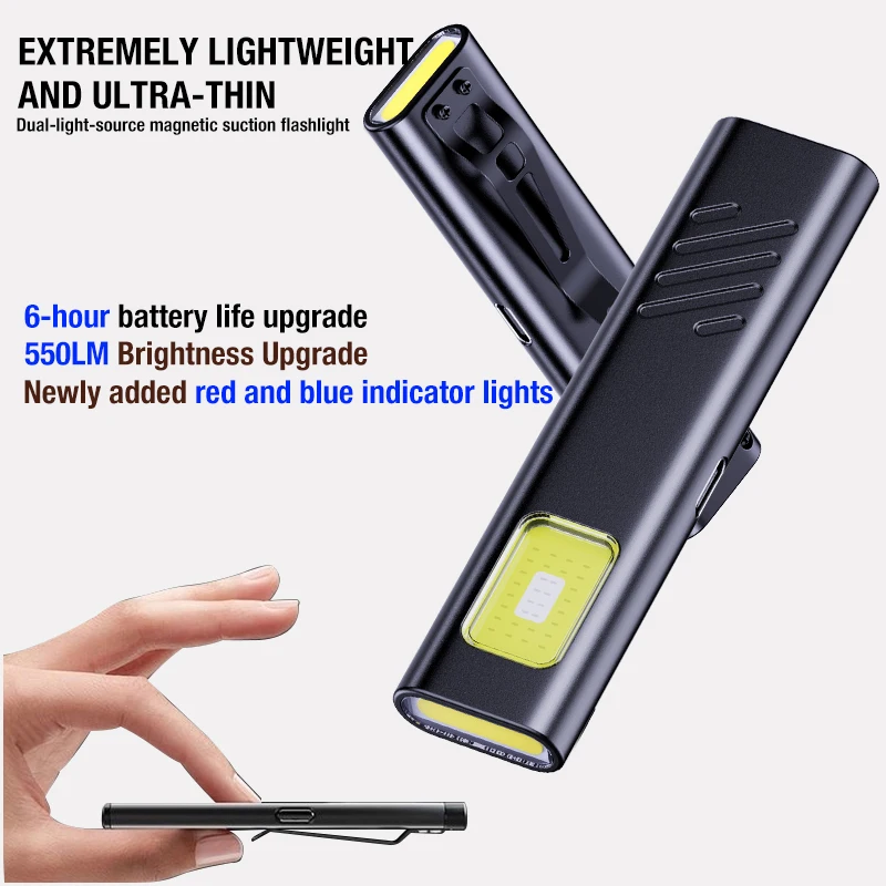 Security Flashing Work Light Warning Light Strong Light Mini Portable Outdoor Maintenance Emergency EDC Flashlight Knife Cap Cli_voghion.com