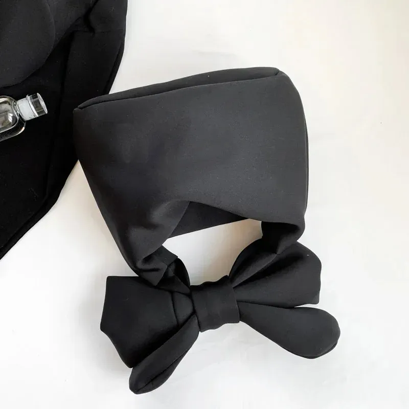 Borsa donna con fiocco in tela borsa a tracolla elegante_voghion.com