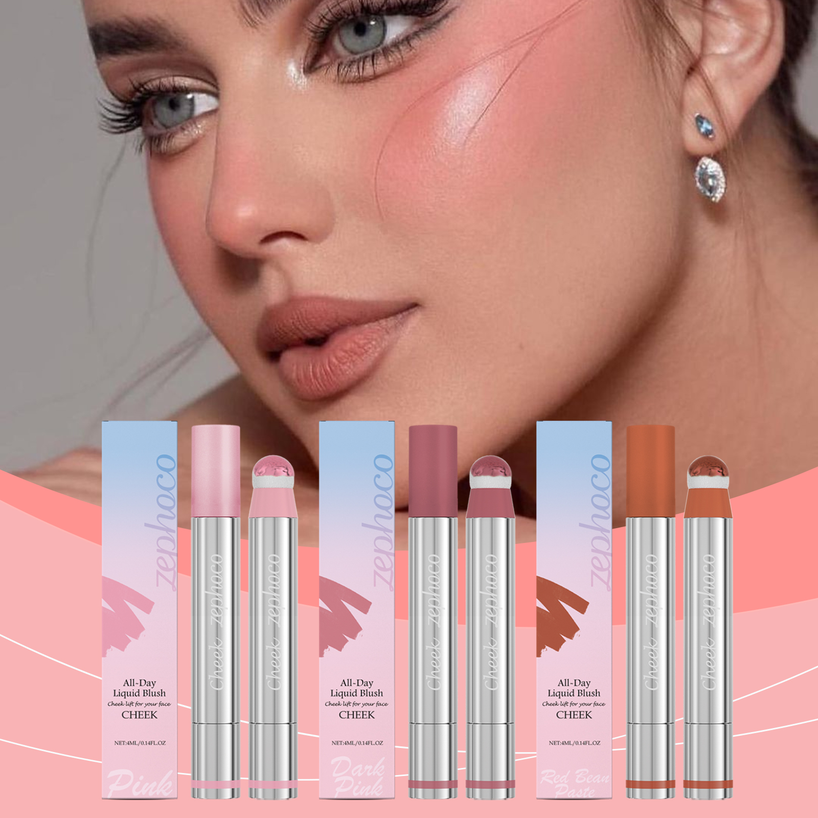 Zephoco Flüssiges Rouge Highlighter Und Feuchtigkeitsspendender Lippenstift_voghion.com