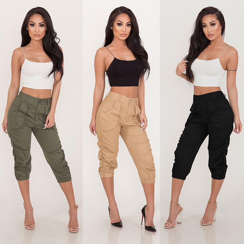 Vêtements pour femmes, pantalons courts décontractés, vêtements de travail, sarouel, en stock