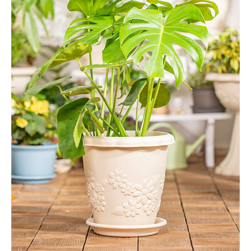 Gallon Plastic Alice Flower Large Orchid Green Rose Thickened Deep Resin Long Pot Iris_voghion.com