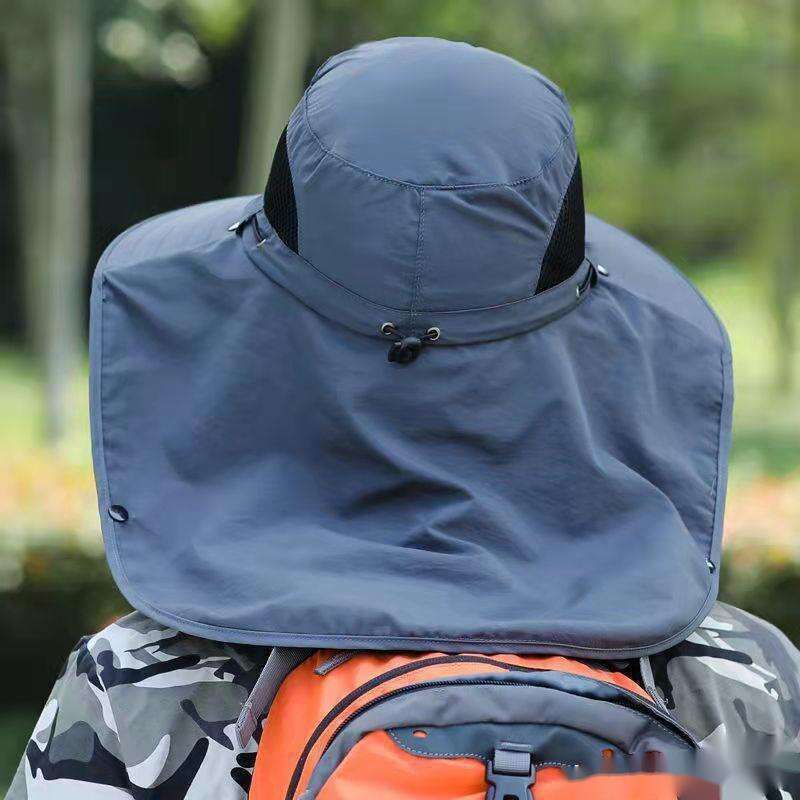 Sunshade For Men's Fishing UV Sun Resistant Waterproof Hat, Summer Outing Face And Neck Protection Hat_voghion.com