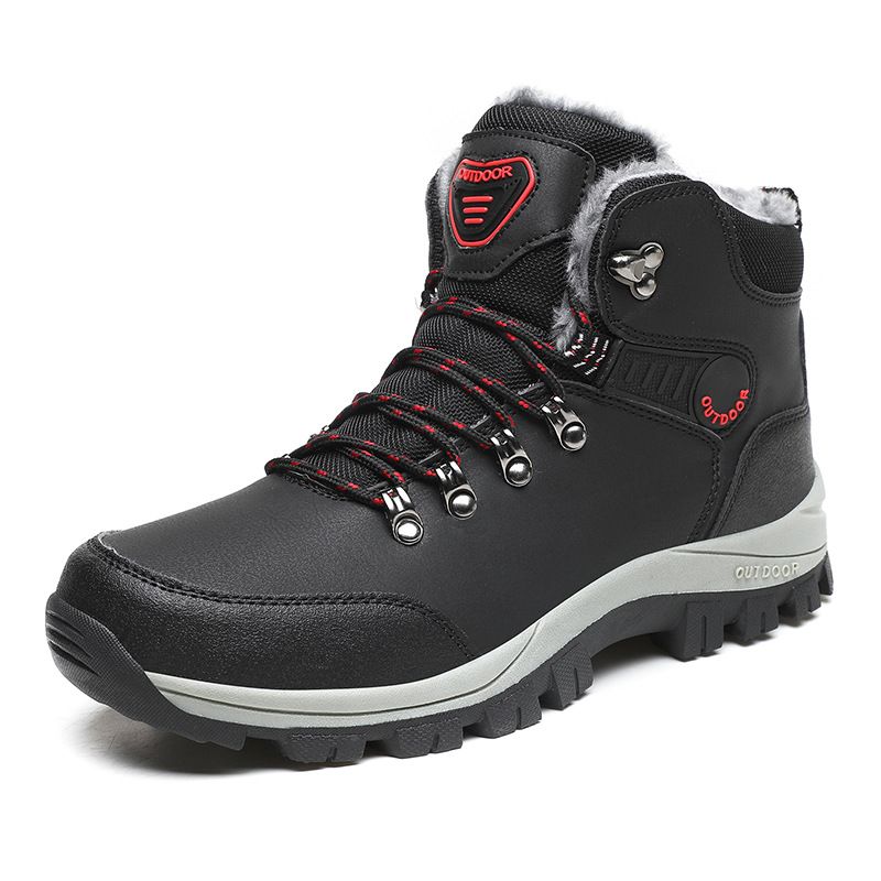 Herrenschuhe mit Fleece verdickt warme Schneestiefel Outdoor Herren High Top Nordost Baumwollschuhe_voghion.com