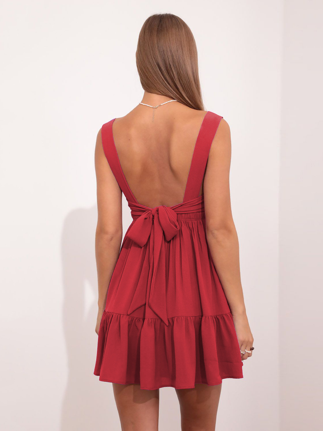 Damen-BH, sexy, offener Rücken, Träger, Rüschen, Trägerkleid_voghion.com