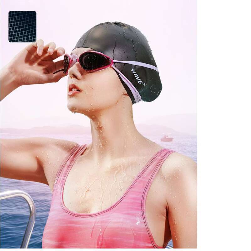 WAVE Modischer wasserdichter Silikon-Sport-Schwimmhut für Erwachsene mit langem Haar, Unisex-Gehörschutz_voghion.com