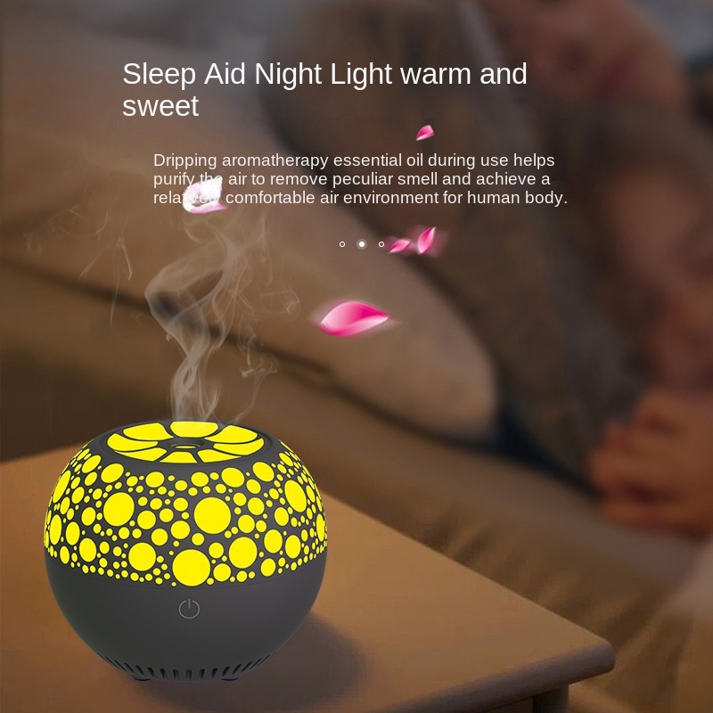 Orange liten ljudlampa utomhus trådlös Bluetooth-högtalare färgglad LED aromaterapi subwoofer kreativ gåva_voghion.com