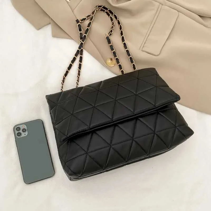 Borsa a tracolla con tracolla a catena casual Embracery Plaid adatta per i pendolari e l'uso quotidiano delle donne Y241216_voghion.com