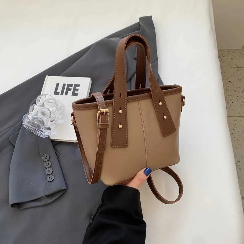 Retro Women Pu Leather Bucket Solid Soft Large Capacity Female Crossbody Bag All-match Lady Commute Messenger Shoulder_voghion.com