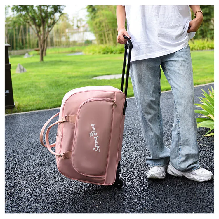 Large Capacity Trolley Handbag Foldable Thickened Wearresistant Boarding Case Home Storage Travel Convenient Bag_voghion.com