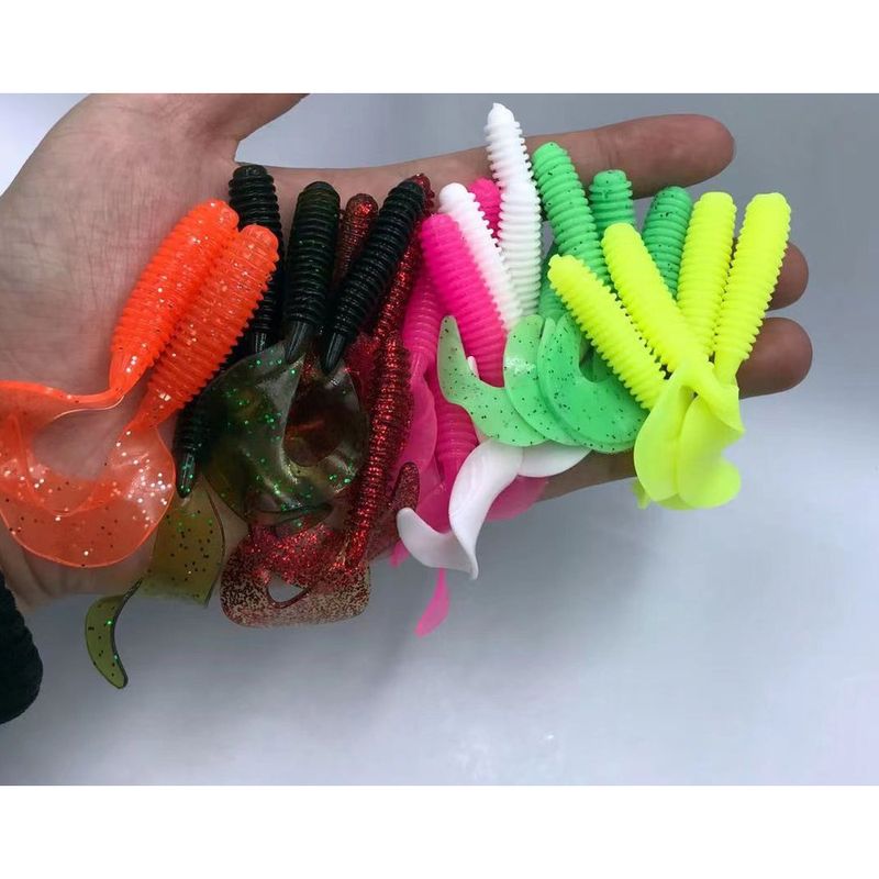 Luya Set Roll Tail Soft Long Throw Lead Head Hook T-Tail Fk Bait Sea Bass Bent Mouth Combination_voghion.com